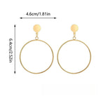 Audaz Geométrico Dorado Aleación Aretes de Aro