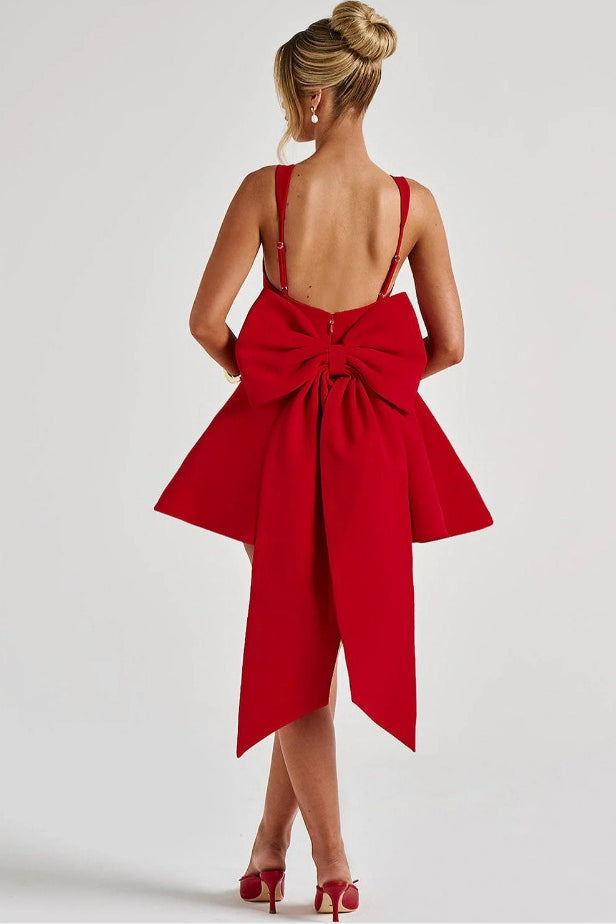 Vestido Corset Mini de Fiesta con Lazo Desmontable