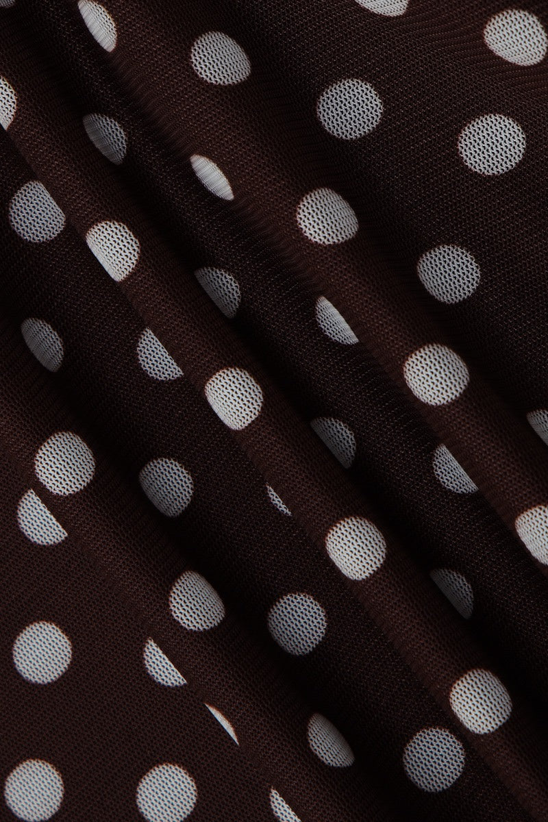 Polka Dot Tie Backless Slim Halter Top