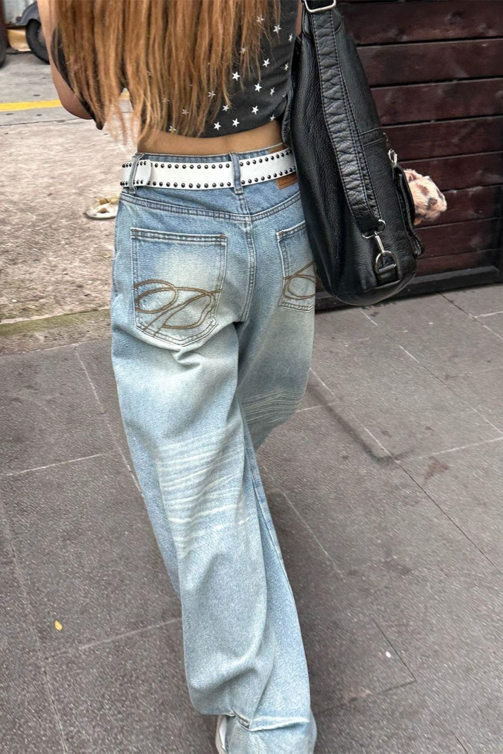 Light Blue High Waist Washed Wide Leg Jeans
