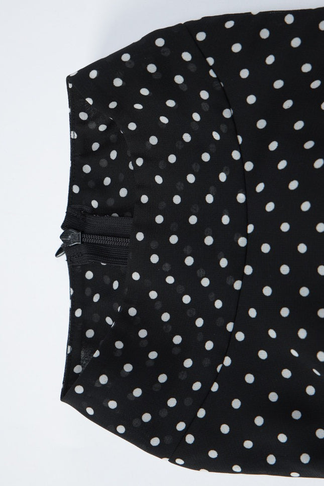 Black Polka Dot Slim Fit Mini Dress