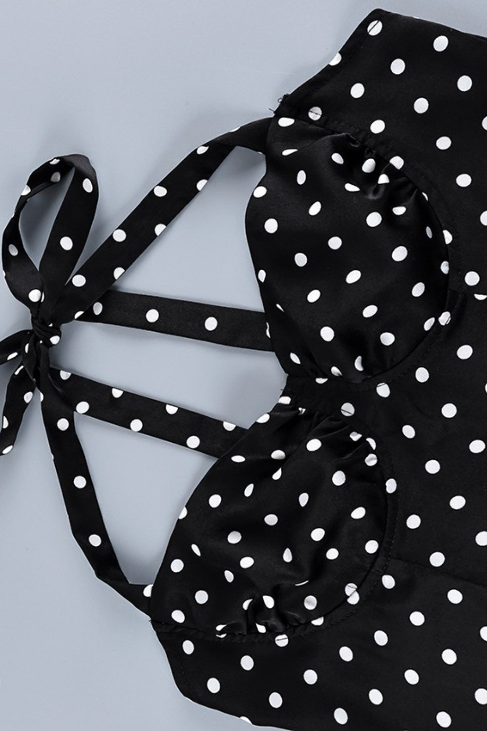 Polka Dot Halter Cami Straight Maxi Skirt Set