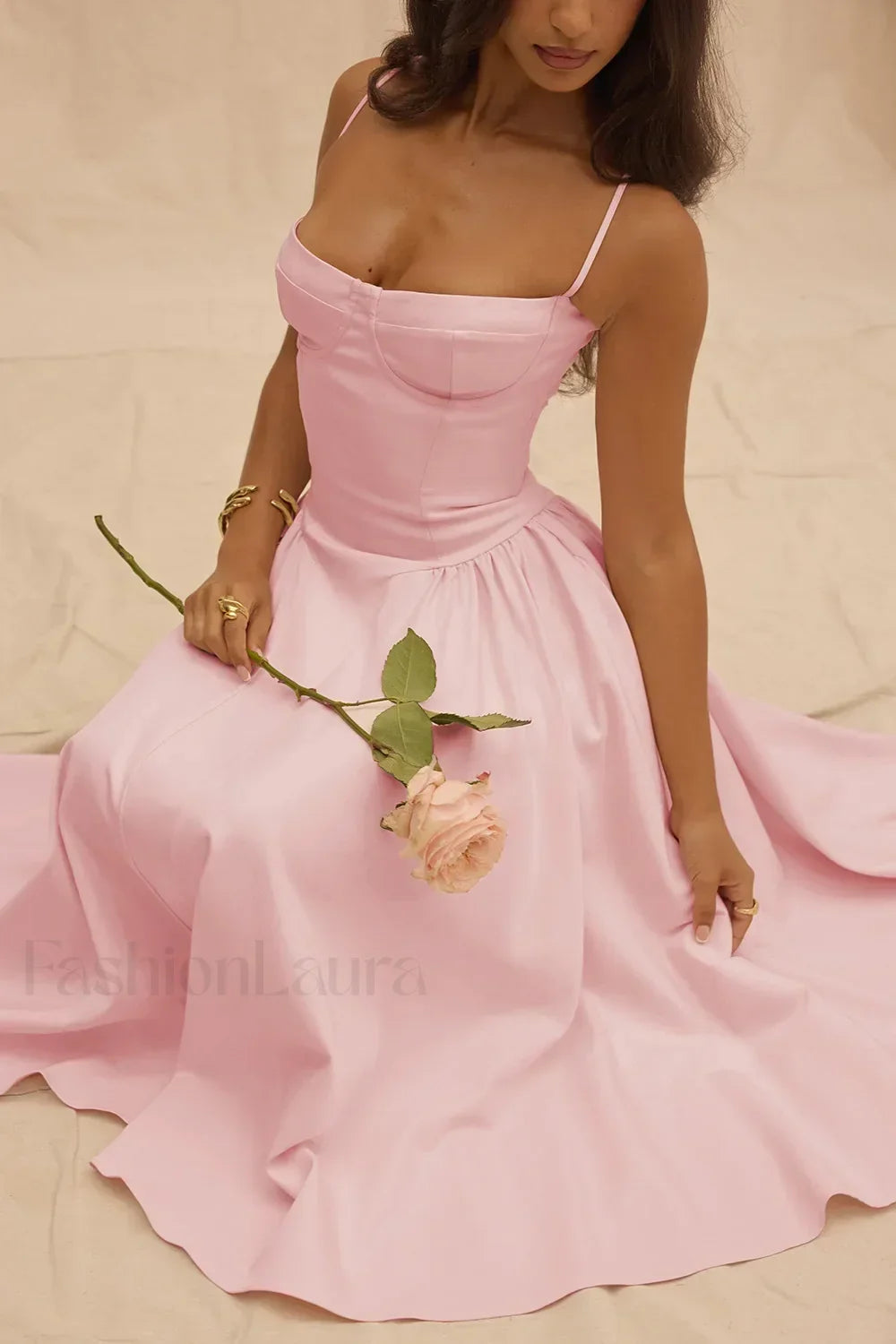 Vestido Midi de Tirantes, Estilo Vintage Francés