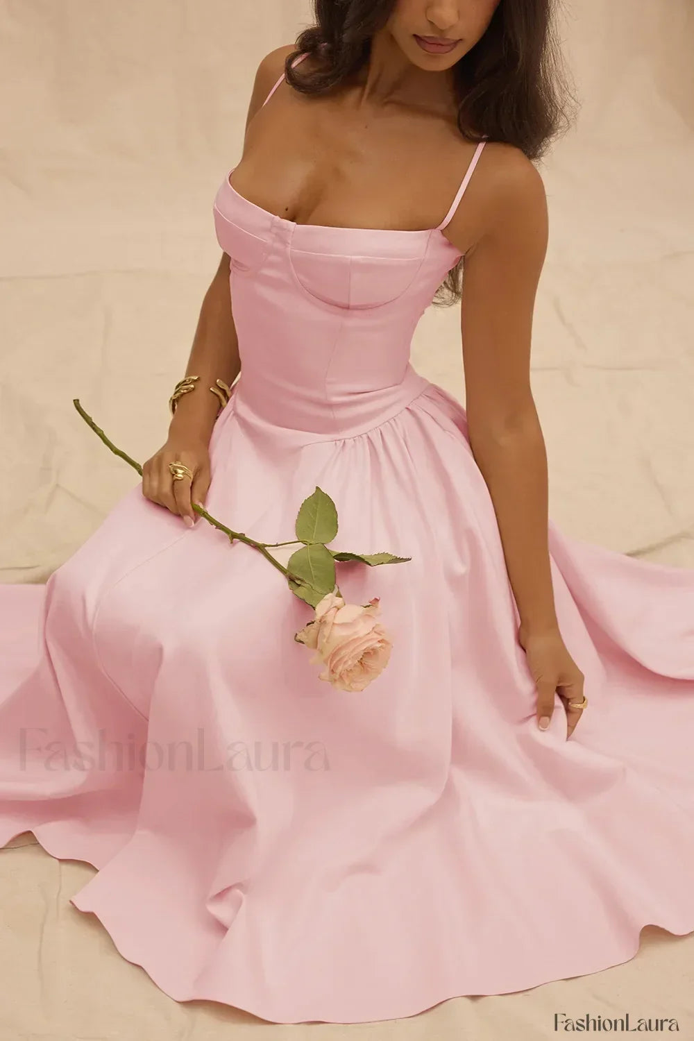 Vestido Midi de Tirantes, Estilo Vintage Francés