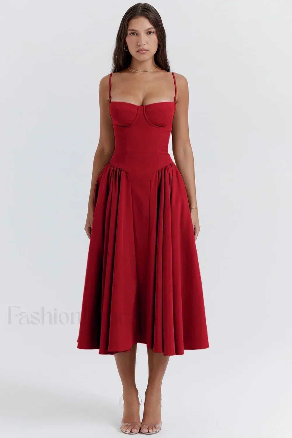 Vestido Midi de Tirantes, Estilo Vintage Francés