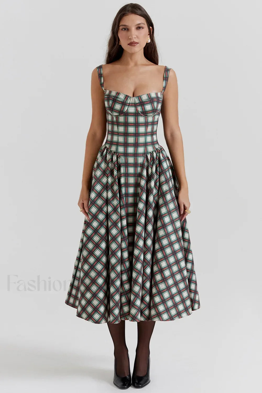 Vestido Midi de Tirantes, Estilo Vintage Francés