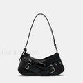 Goth Y2K Punk Rivet Chain School PU Leather Skeleton Fashion Women Backpack Bag