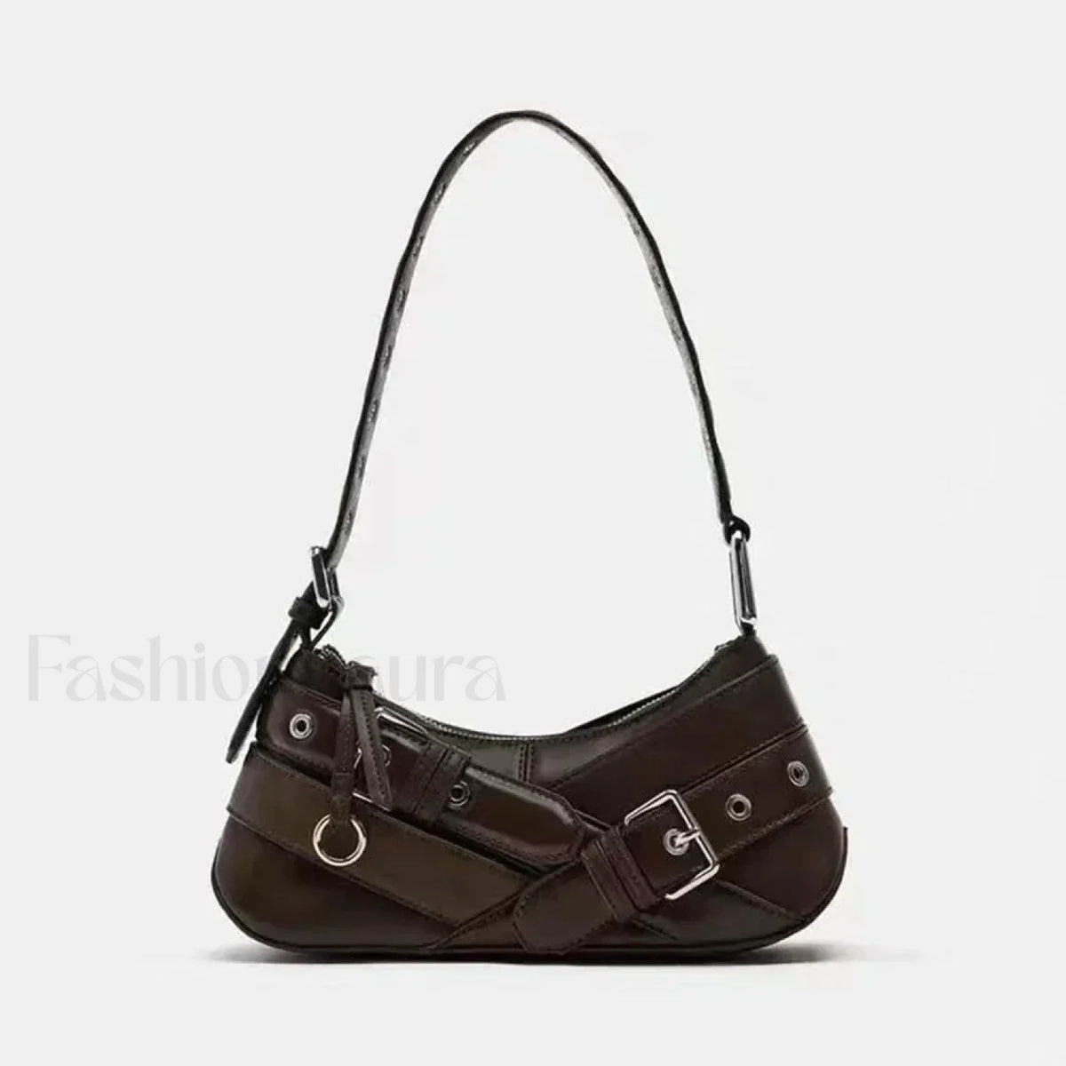 Goth Y2K Punk Rivet Chain School PU Leather Skeleton Fashion Women Backpack Bag