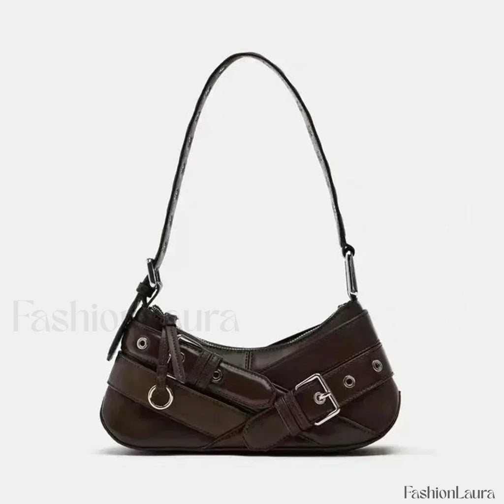 Goth Y2K Punk Rivet Chain School PU Leather Skeleton Fashion Women Backpack Bag