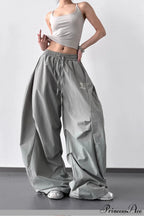 High-Waisted Loose Wide-Leg Cargo Pants