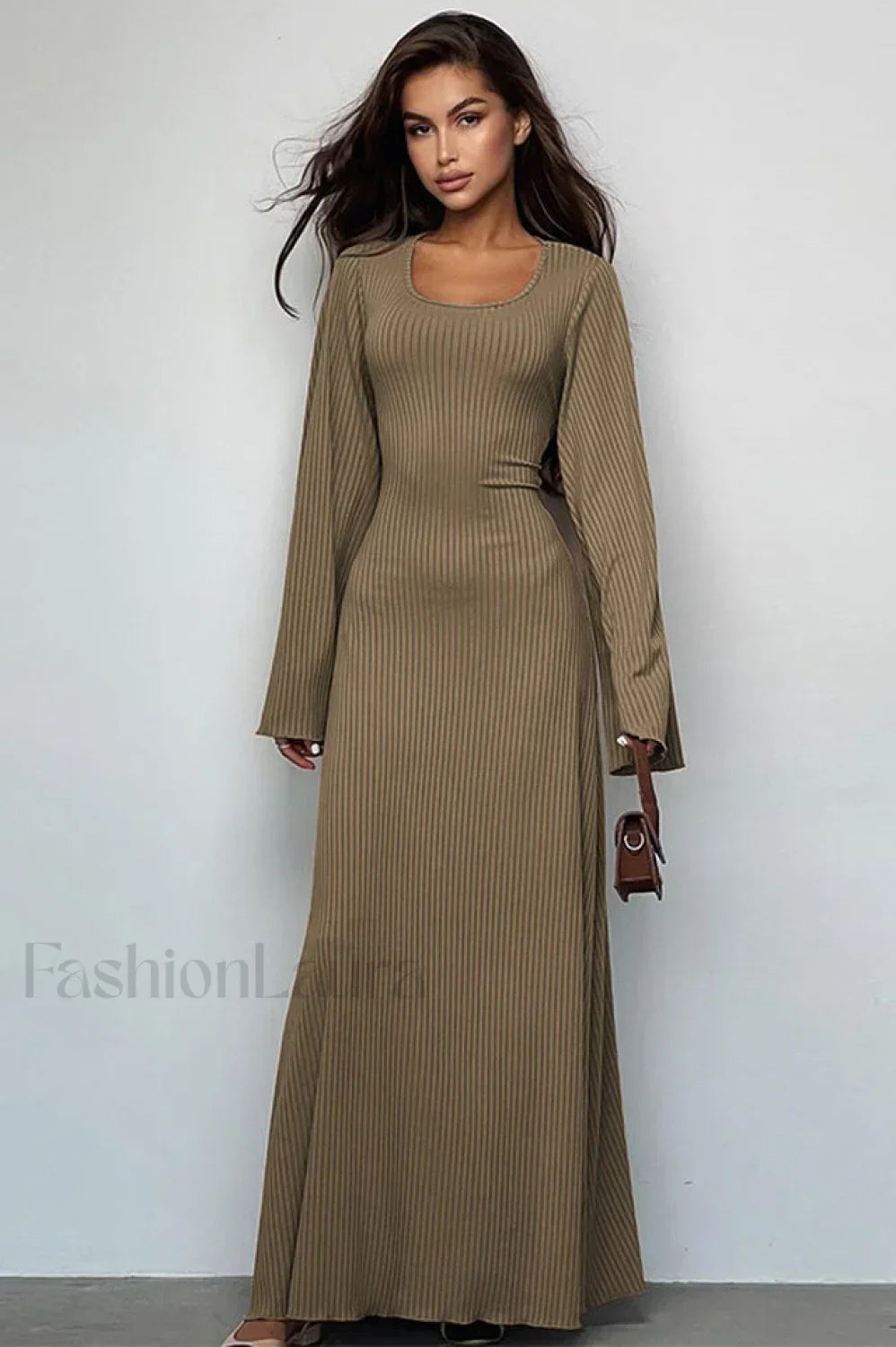 Jaye Largo Con Estilo Manga Vestido Maxi