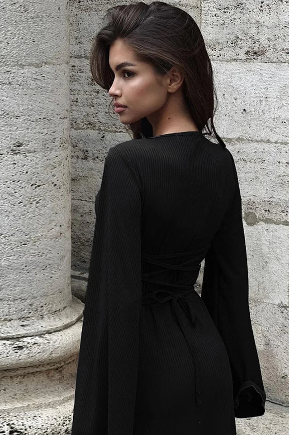 Jaye Largo Con Estilo Manga Vestido Maxi