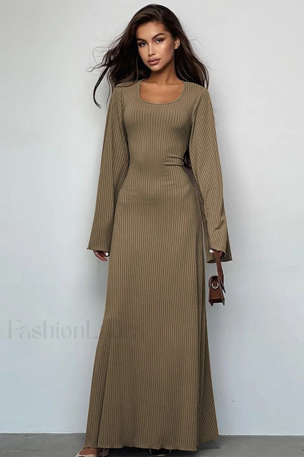 Jaye Largo Con Estilo Manga Vestido Maxi