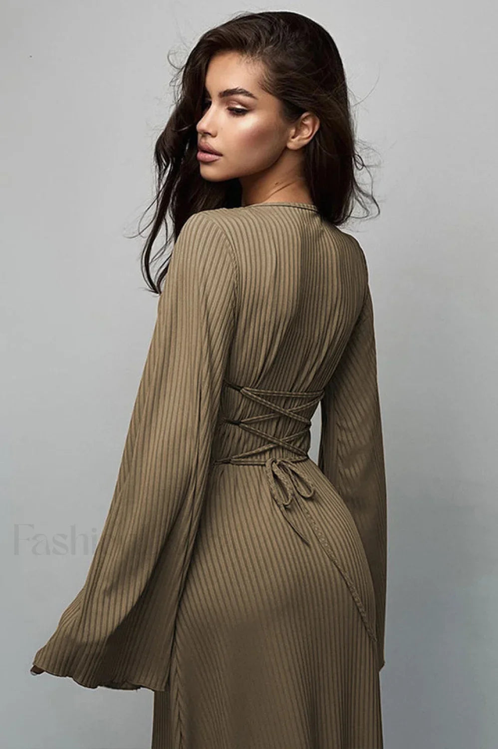 Jaye Largo Con Estilo Manga Vestido Maxi