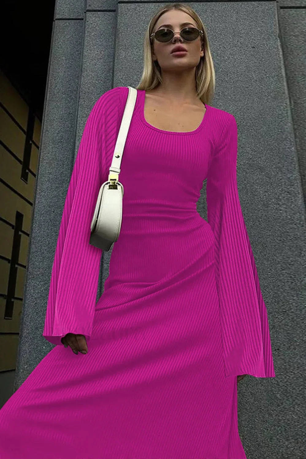 Jaye Largo Con Estilo Manga Vestido Maxi