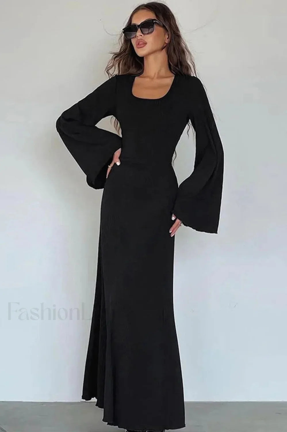 Jaye Largo Con Estilo Manga Vestido Maxi