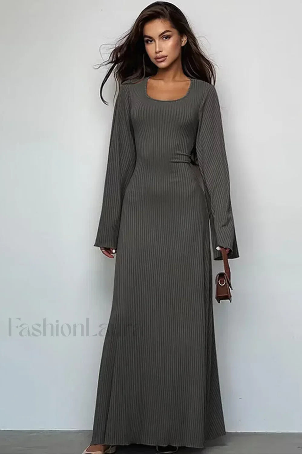 Jaye Largo Con Estilo Manga Vestido Maxi