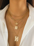 Multi Strand Dorado En Capas Collar