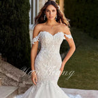 Off-Shoulder Lace Mermaid Bridal Wedding Dress