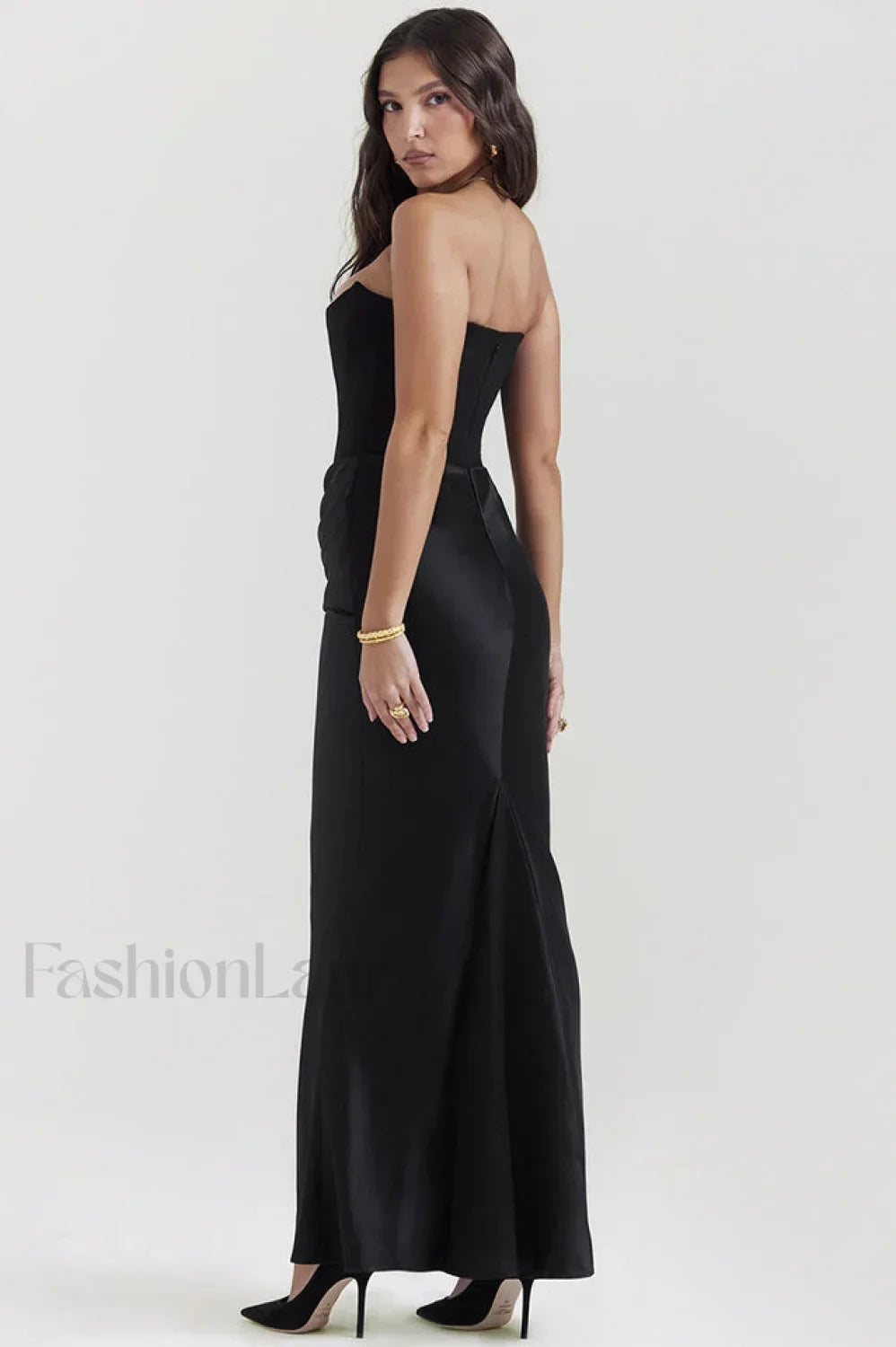 Persephone Hombros Descubiertos con Estilo Bustier Vestido Maxi