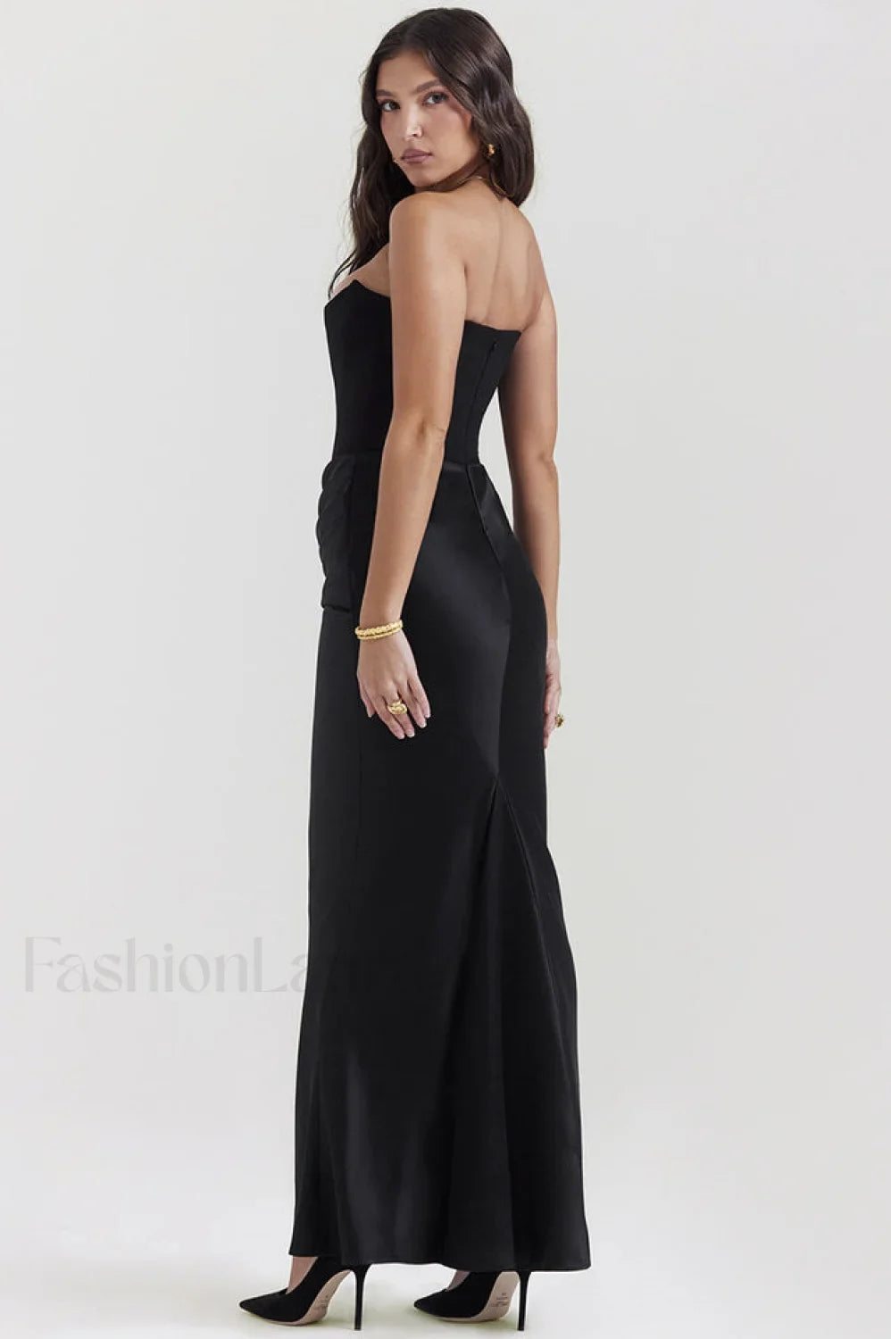 Persephone Hombros Descubiertos con Estilo Bustier Vestido Maxi