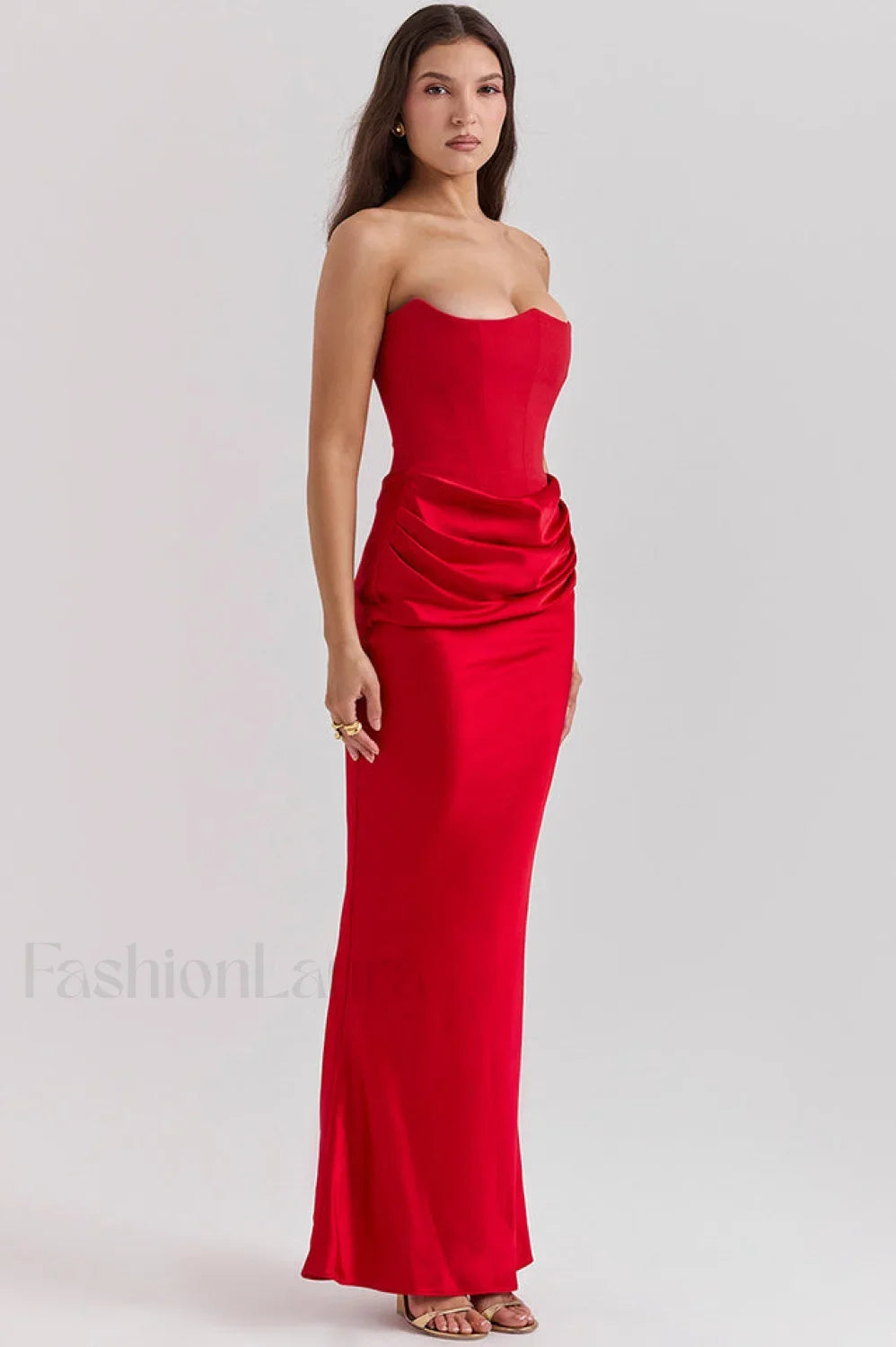 Persephone Hombros Descubiertos con Estilo Bustier Vestido Maxi