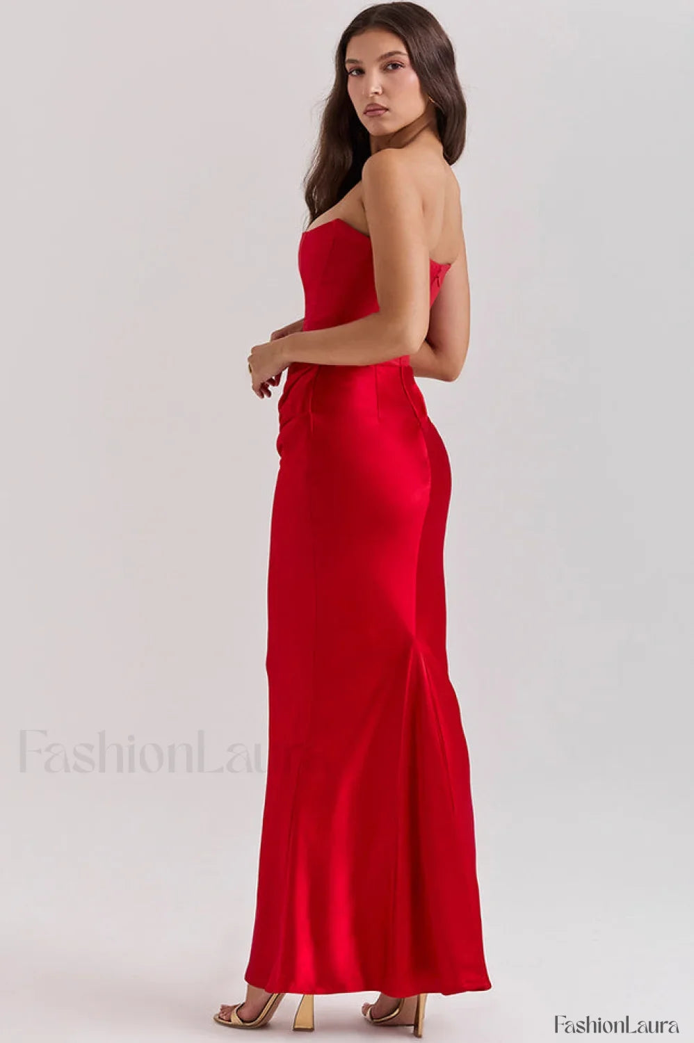 Persephone Hombros Descubiertos con Estilo Bustier Vestido Maxi