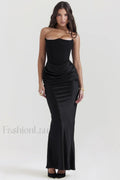 Persephone Hombros Descubiertos con Estilo Bustier Vestido Maxi