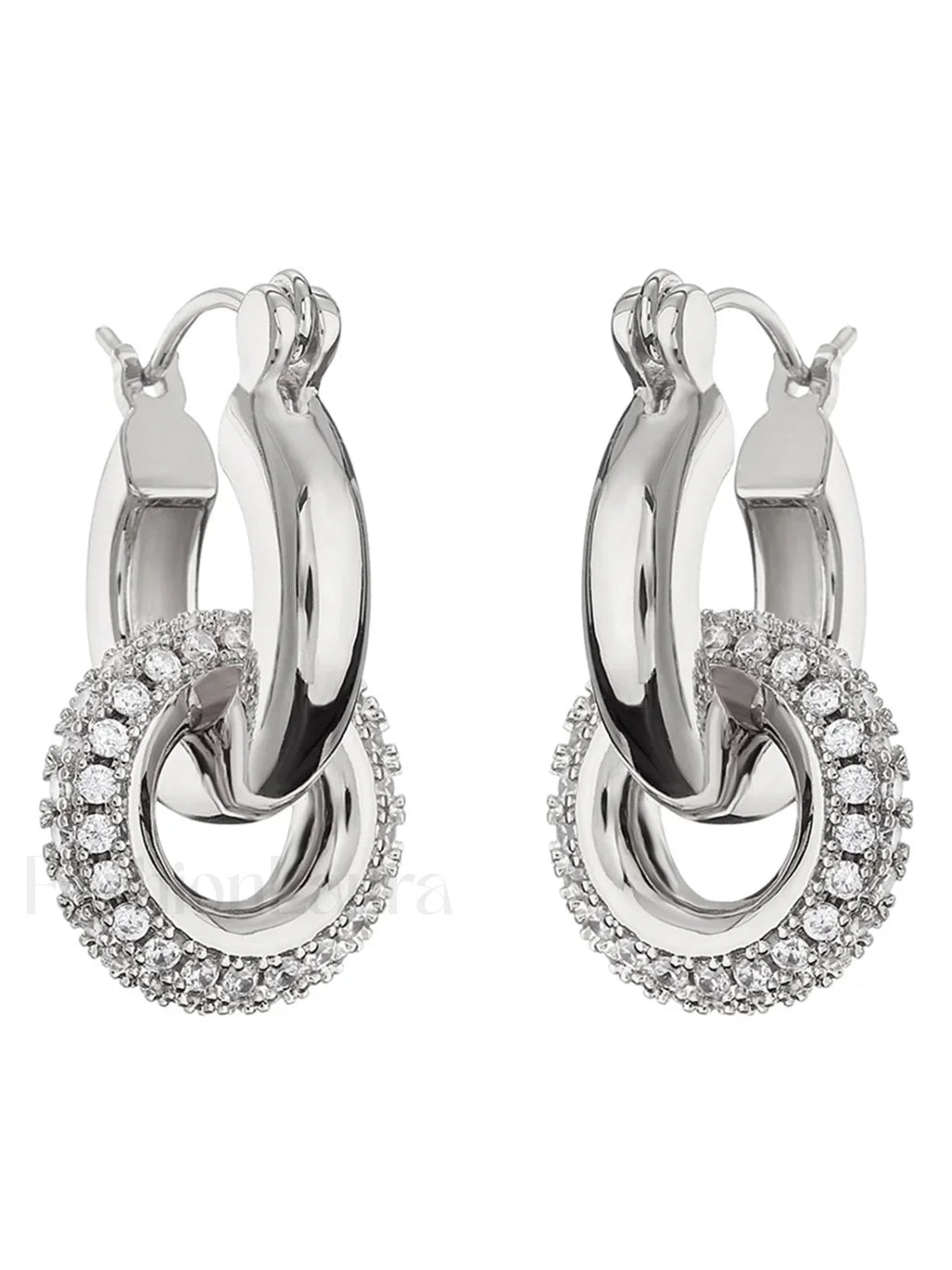 Pulido Double Elegante Aretes de Aro