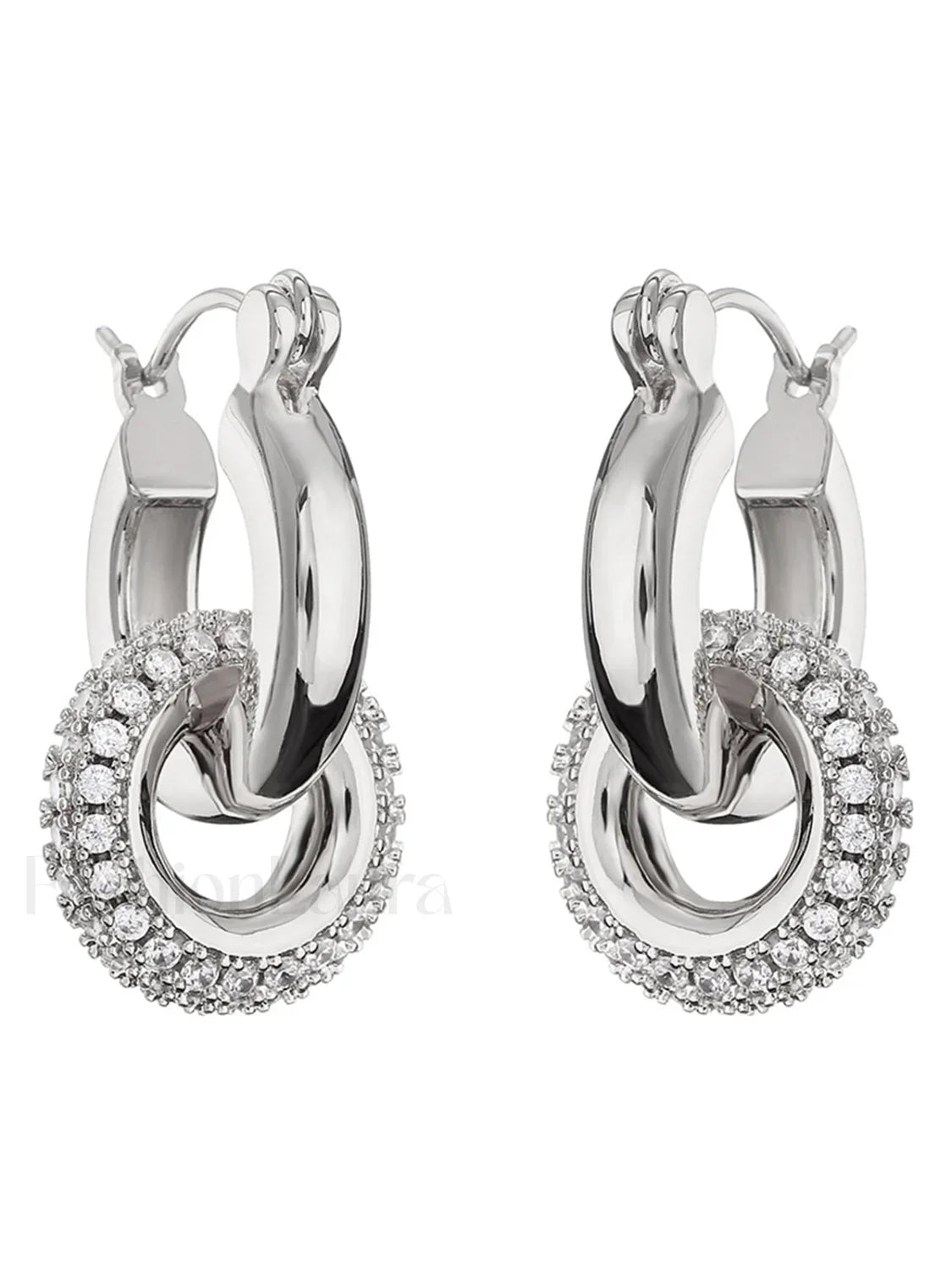 Pulido Double Elegante Aretes de Aro