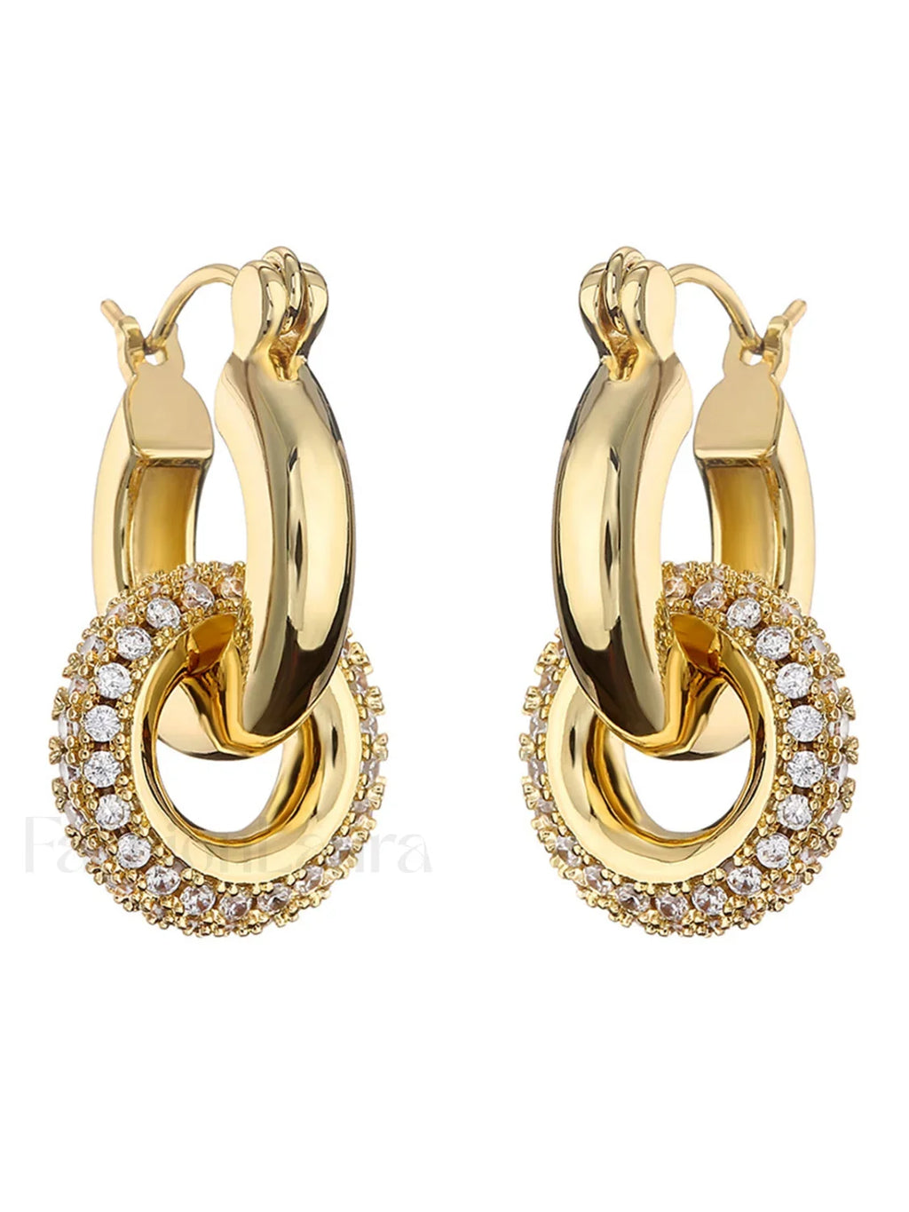 Pulido Double Elegante Aretes de Aro