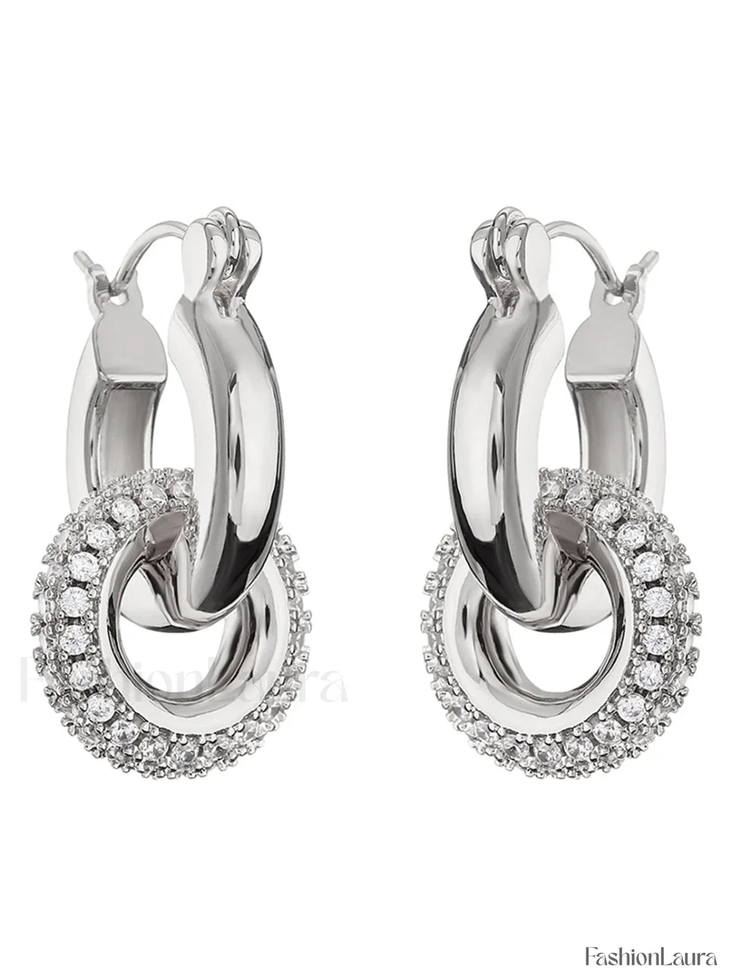 Pulido Double Elegante Aretes de Aro