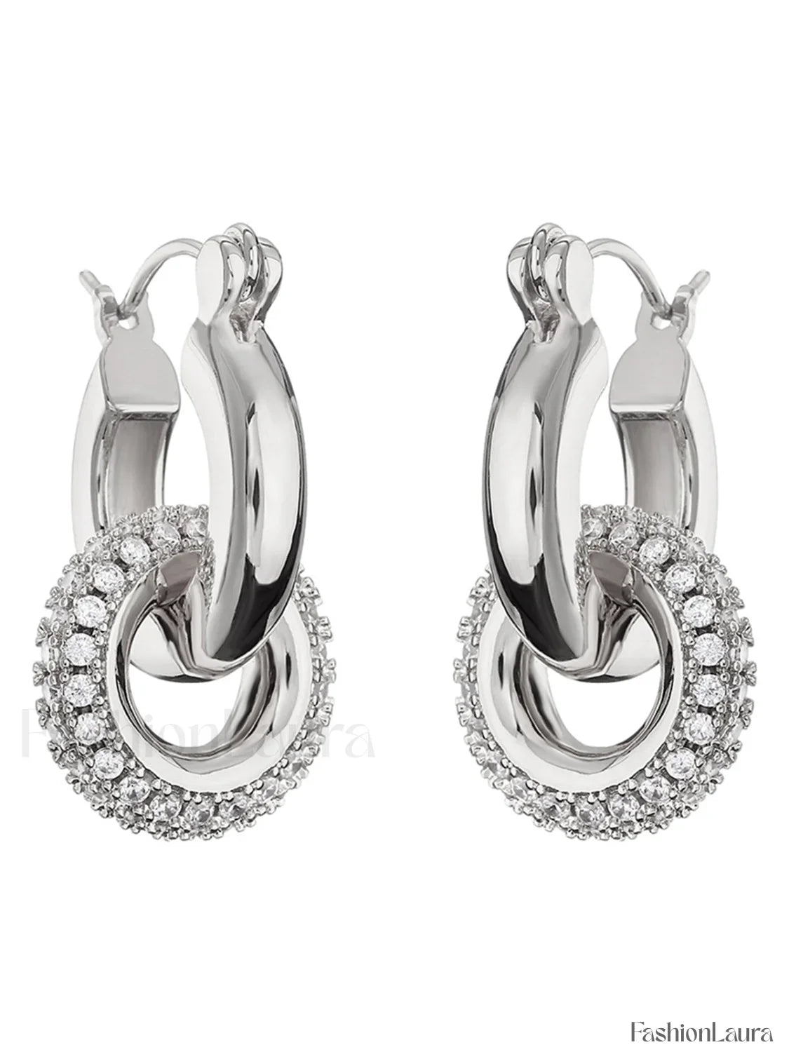 Pulido Double Elegante Aretes de Aro