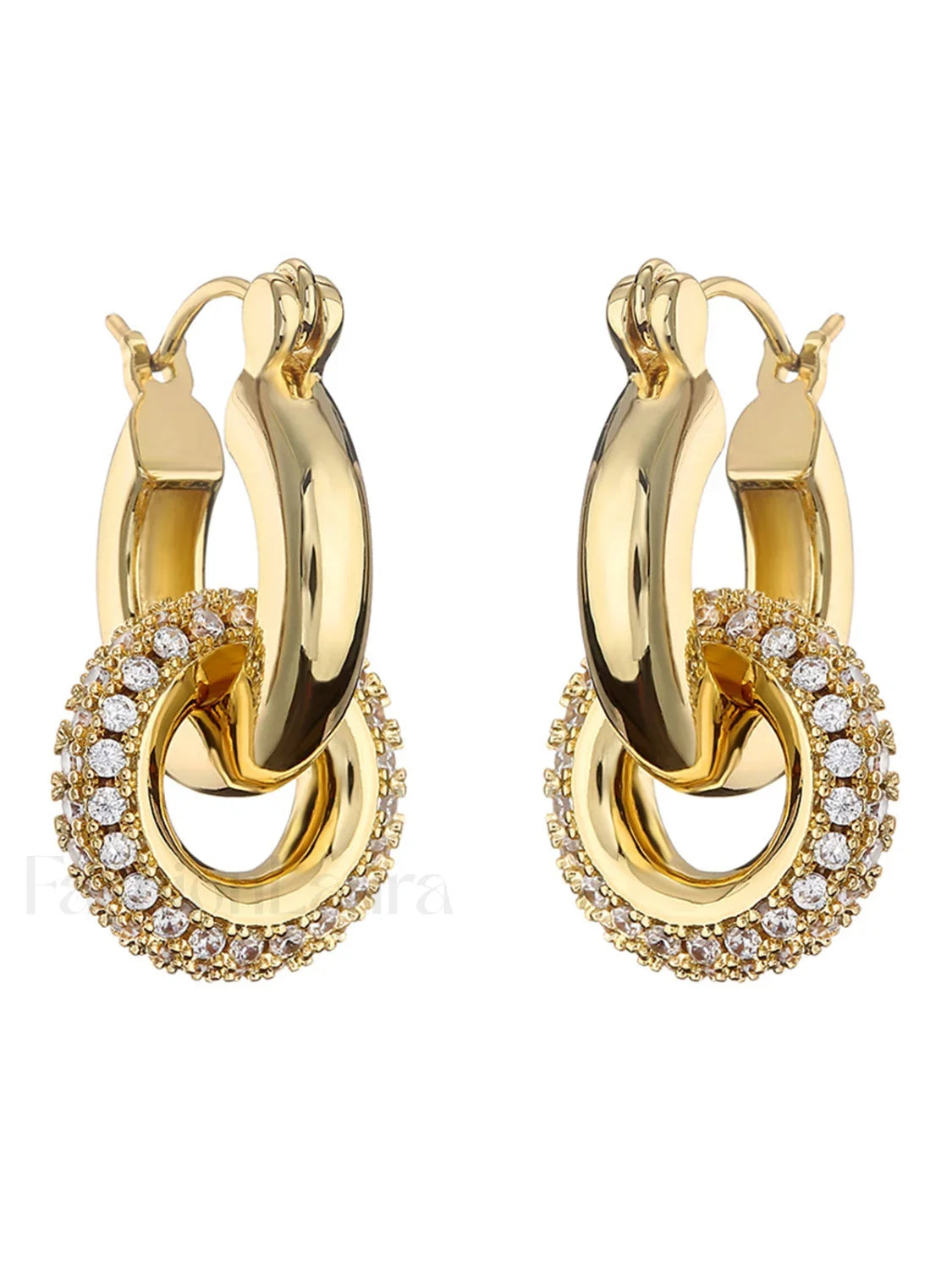 Pulido Double Elegante Aretes de Aro