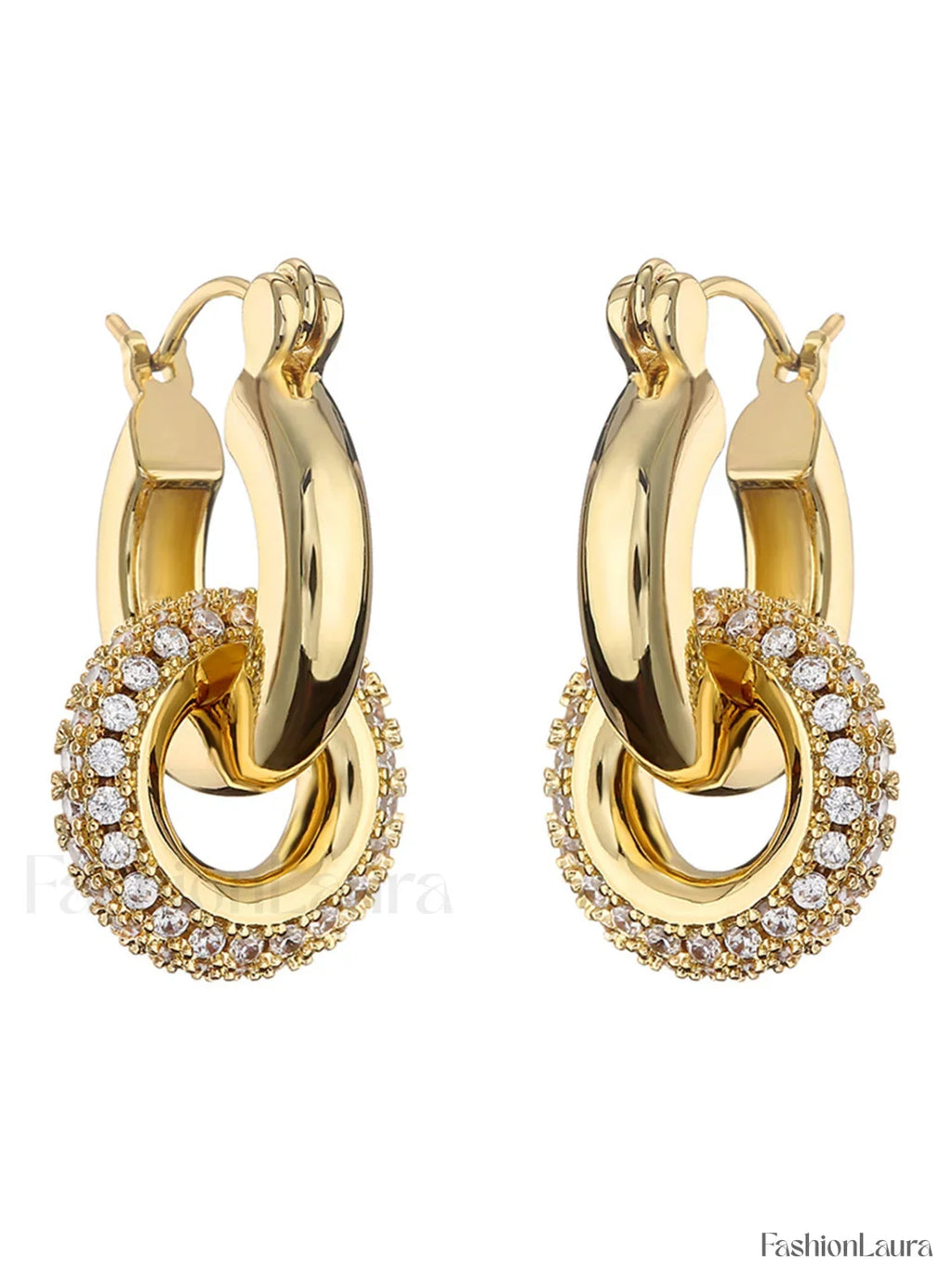 Pulido Double Elegante Aretes de Aro