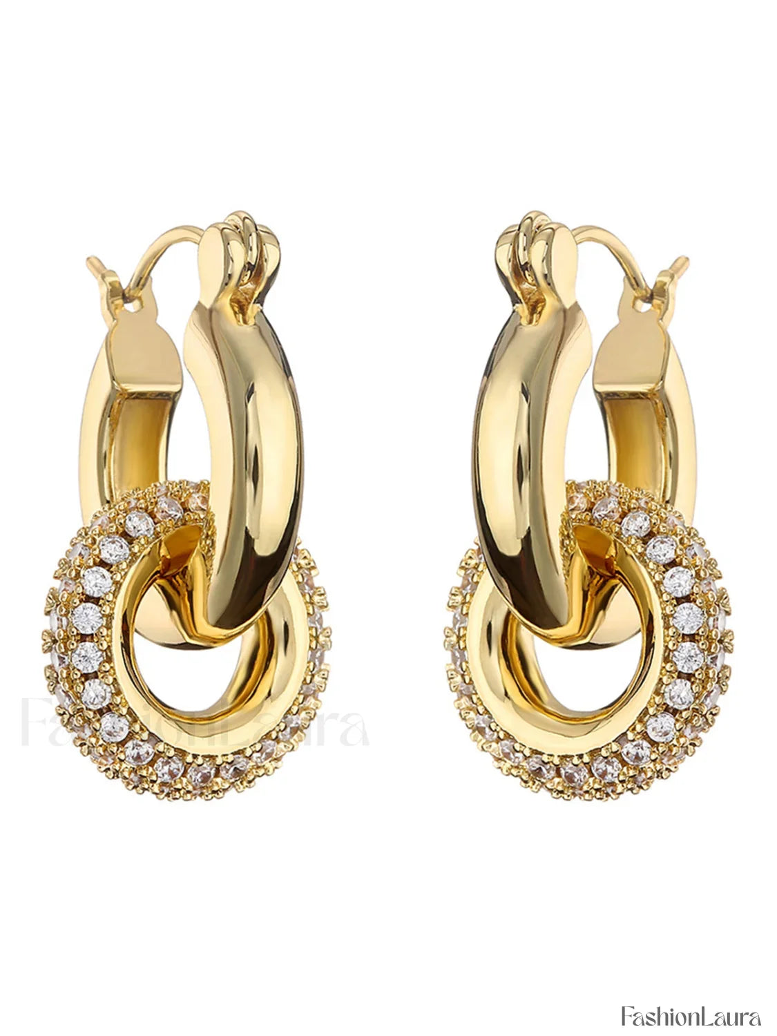Pulido Double Elegante Aretes de Aro
