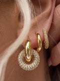 Pulido Double Elegante Aretes de Aro