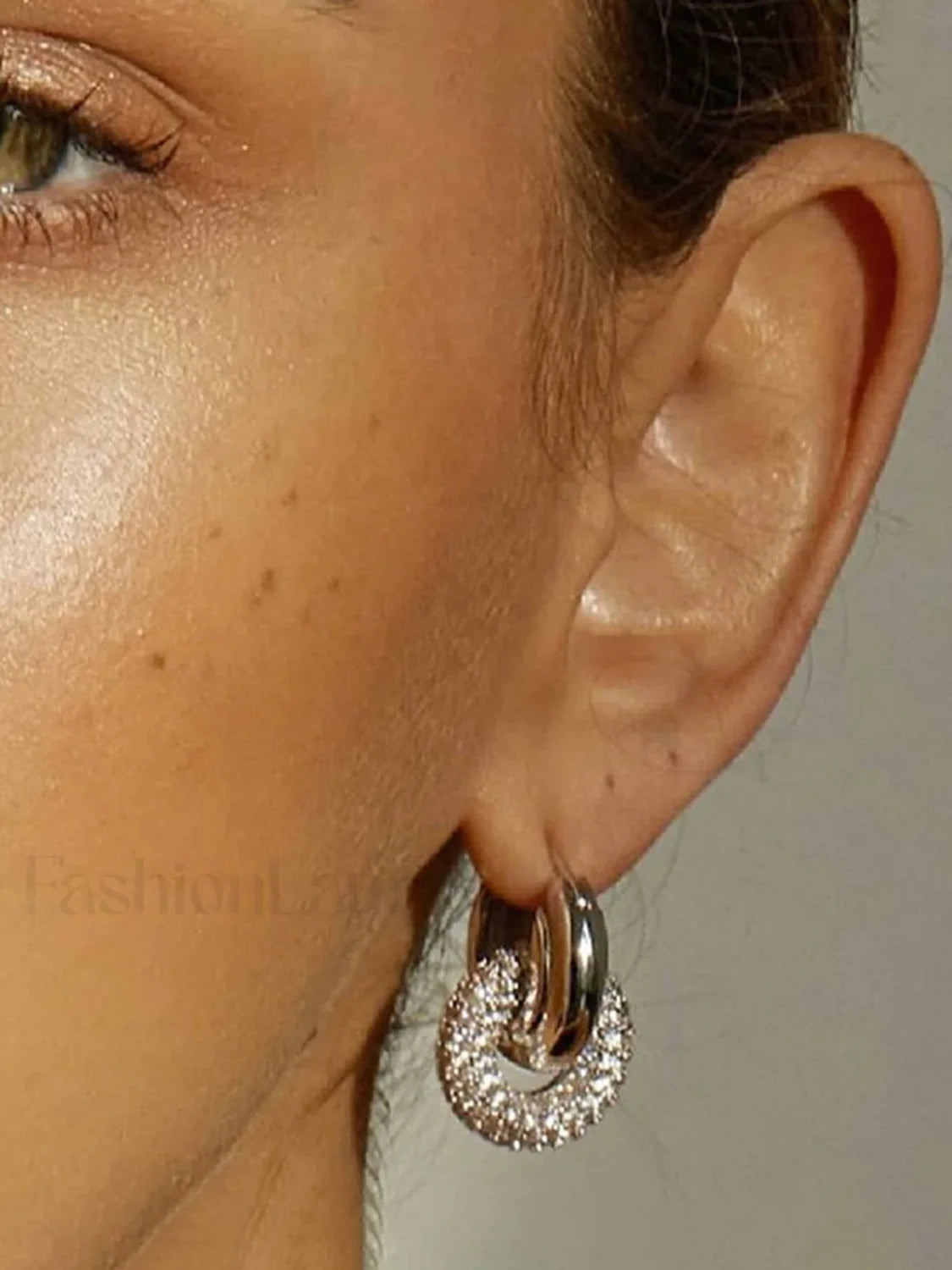 Pulido Double Elegante Aretes de Aro