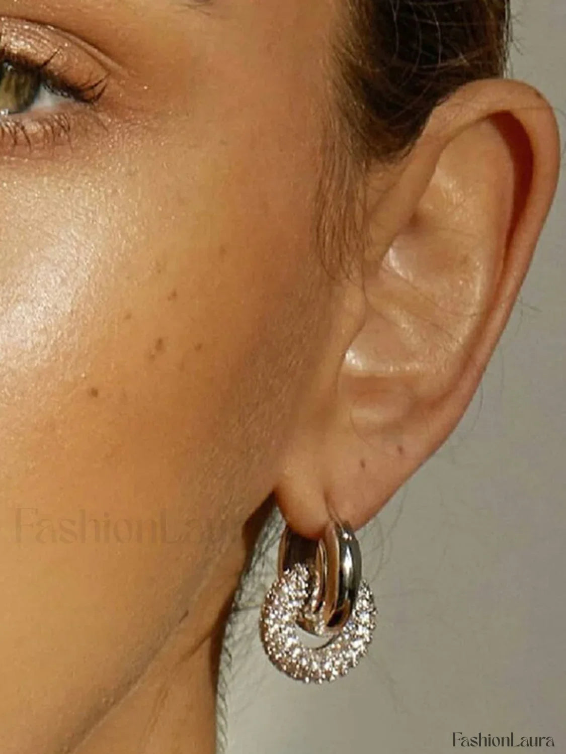 Pulido Double Elegante Aretes de Aro
