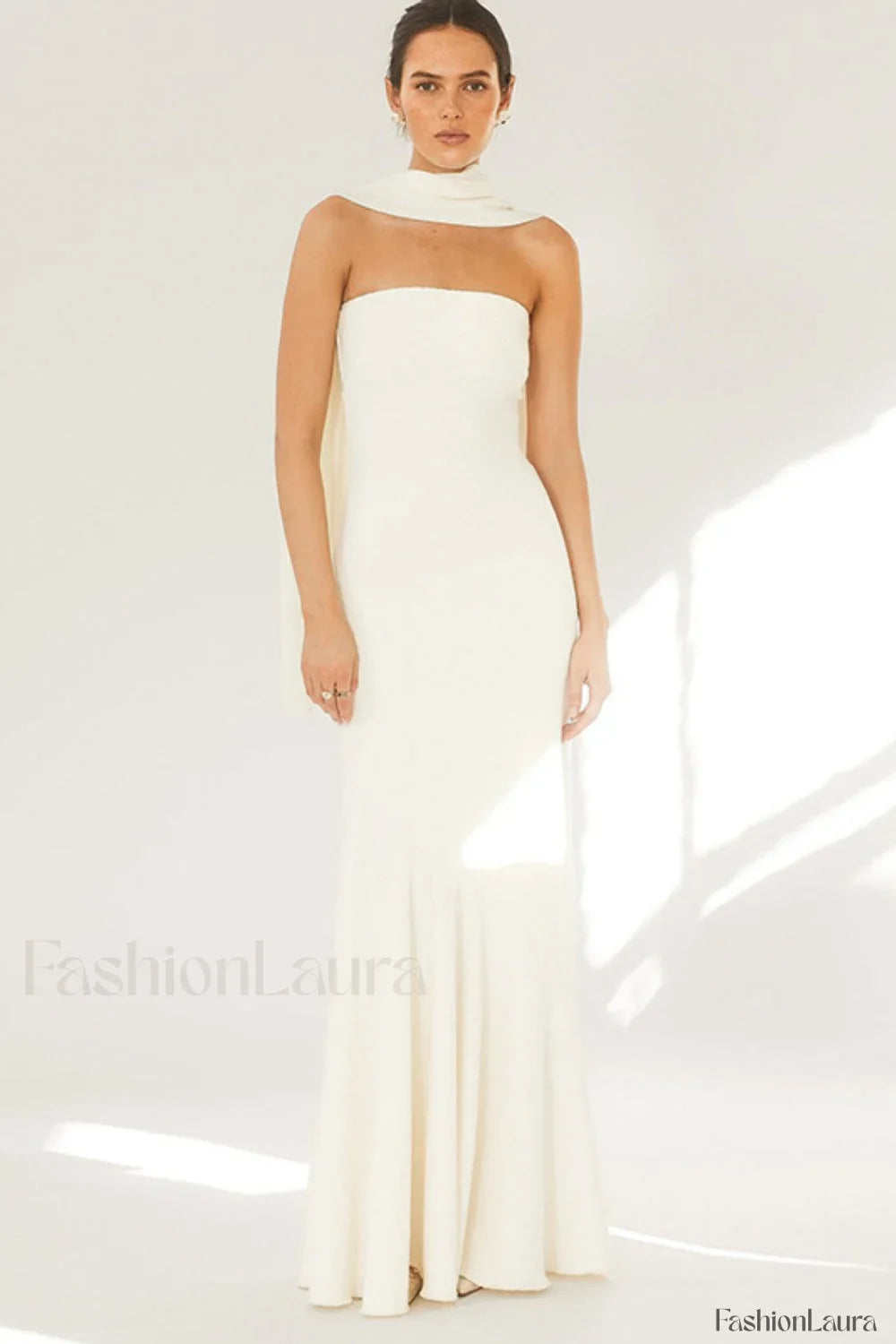 Sexy Sin Tirantes Sirena Vestido Maxi