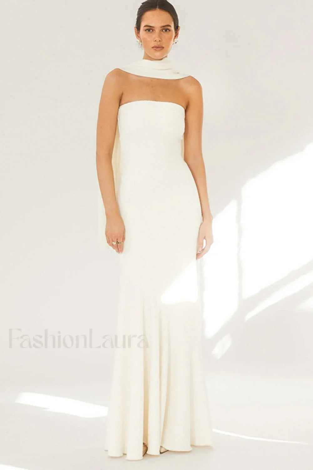 Sexy Sin Tirantes Sirena Vestido Maxi