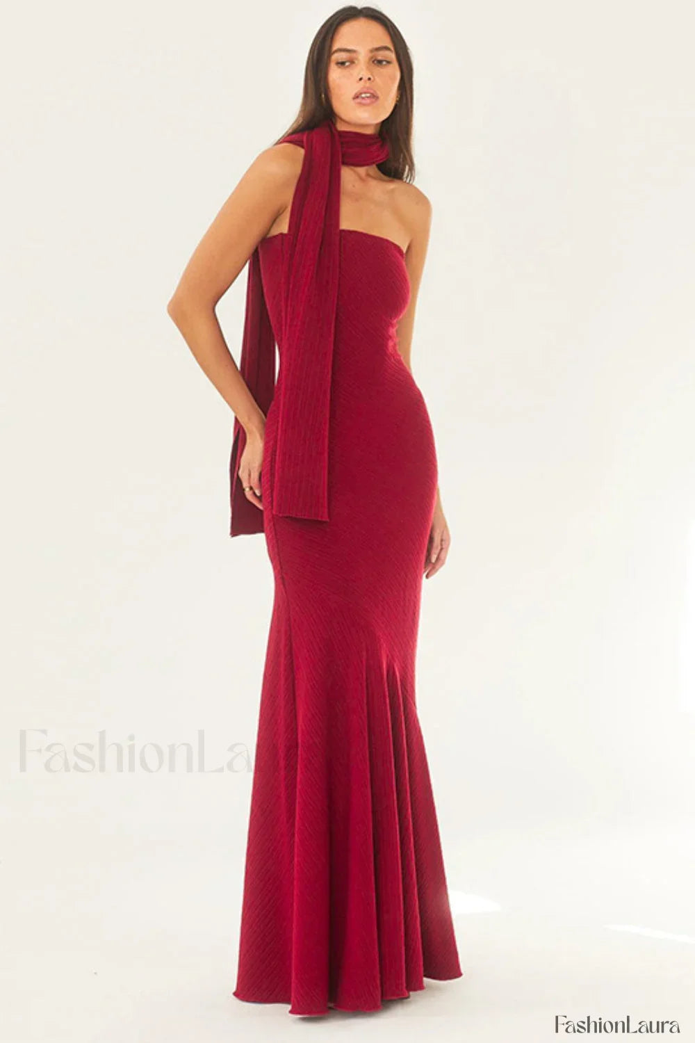 Sexy Sin Tirantes Sirena Vestido Maxi
