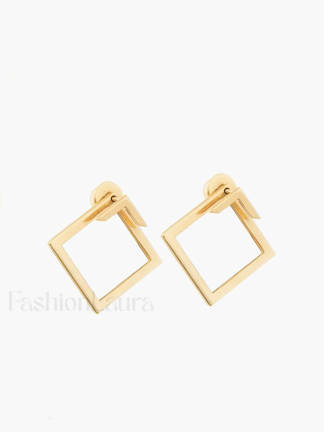 Cuadrado Geométrico Aretes de Bolita