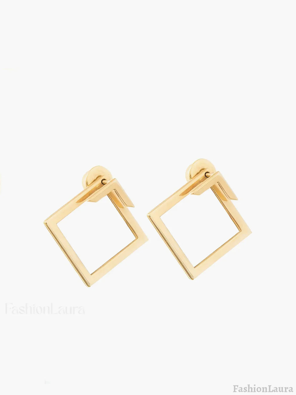 Cuadrado Geométrico Aretes de Bolita