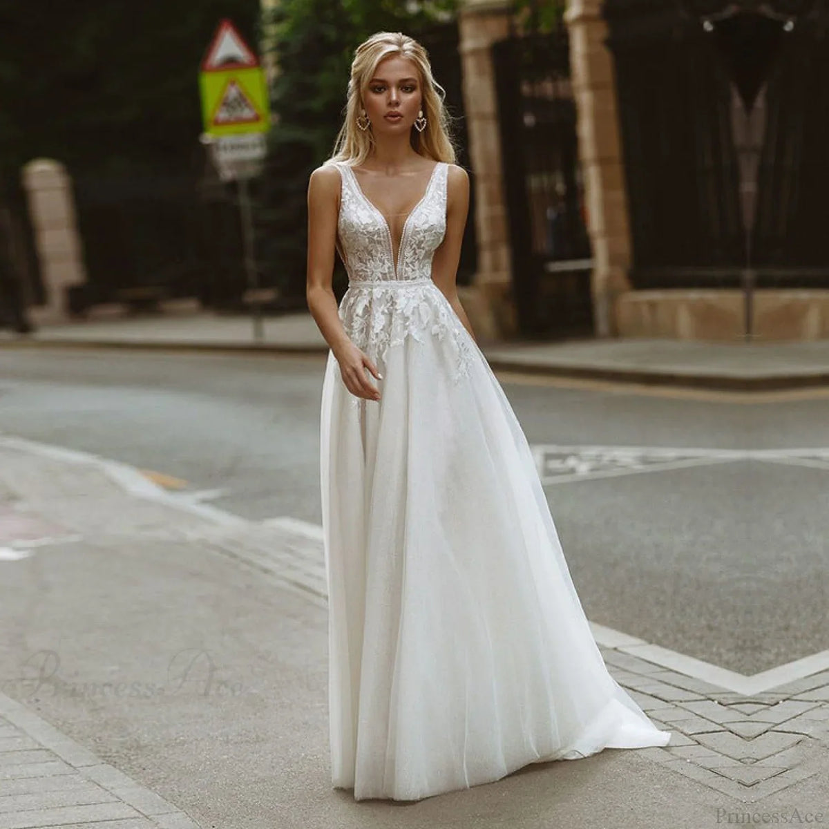 Strapless Bowknot Satin Wedding Dress