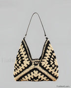 Bolso de Hombro Vintage de Ganchillo y Macramé
