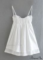 Vestido corto corsé blanco con sujetador de encaje bordado